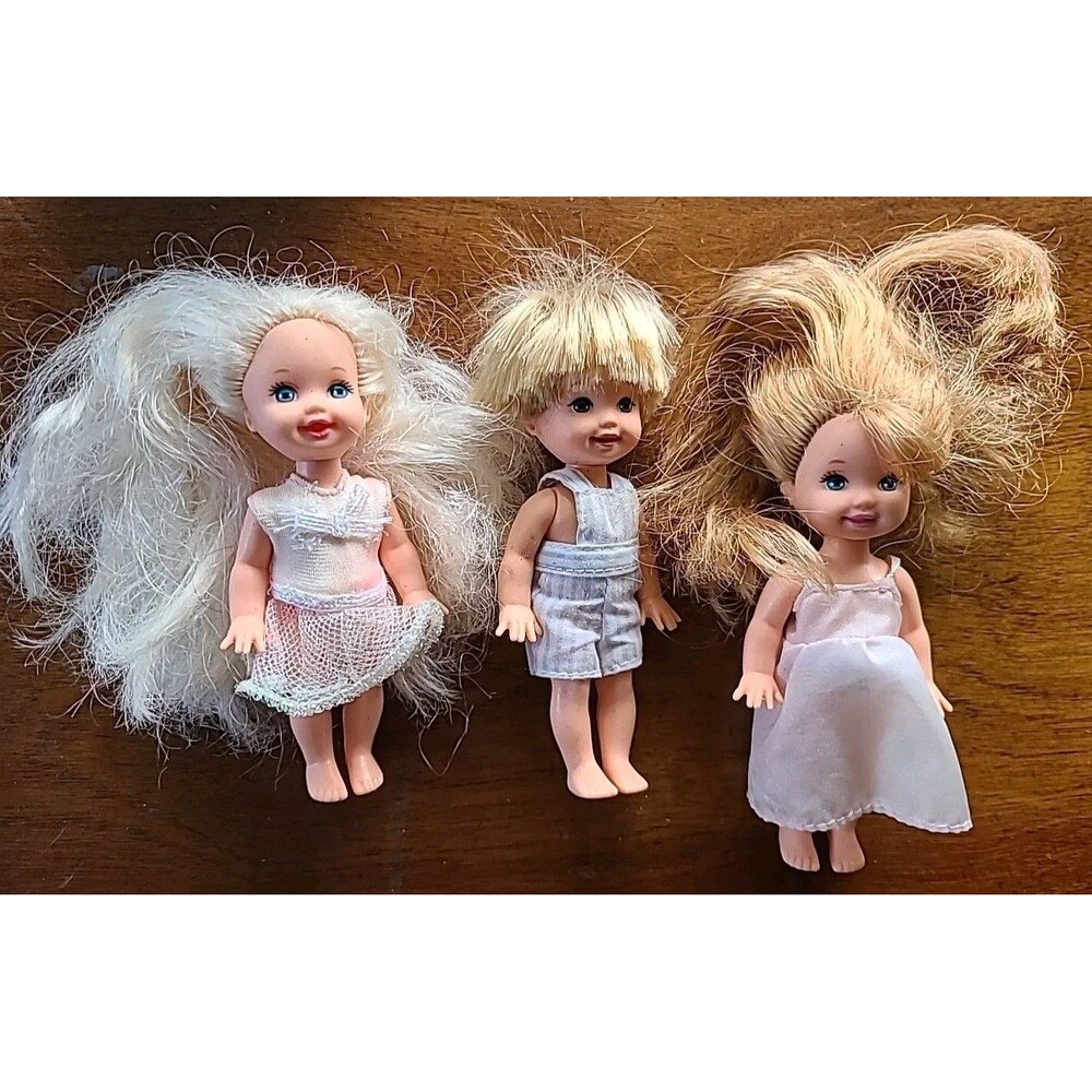 Vintage 90s Barbie Kelly Friends Dolls Lot Of 3 Blonde Burnette Head Mattel
